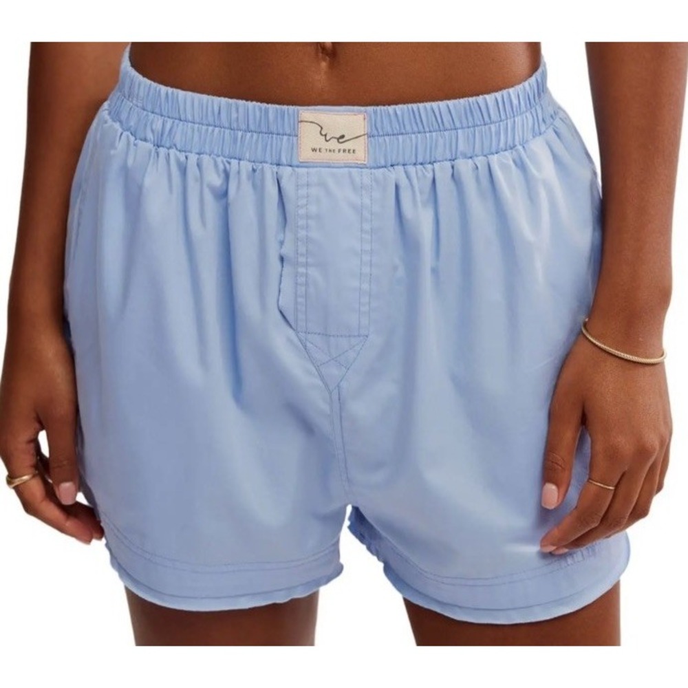 Free People Women's Day to Day Solid Boxer Placid blue‎ XL